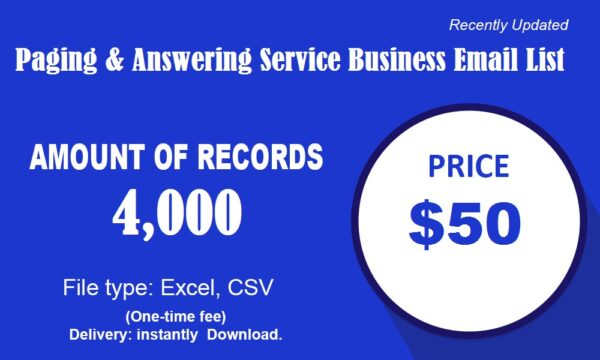 Paging & Answering Service B2C Email Data