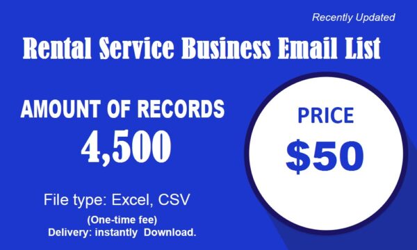 Rental Service B2C Email Data