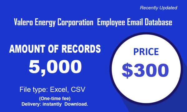 Valero Energy Corporation Employee B2C Email Data