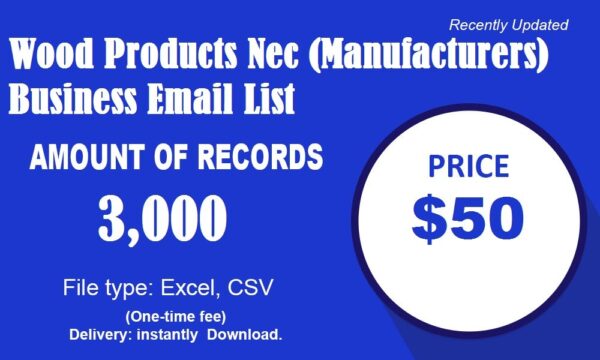 Wood Products Nec (Manufacturers) B2C Email Data